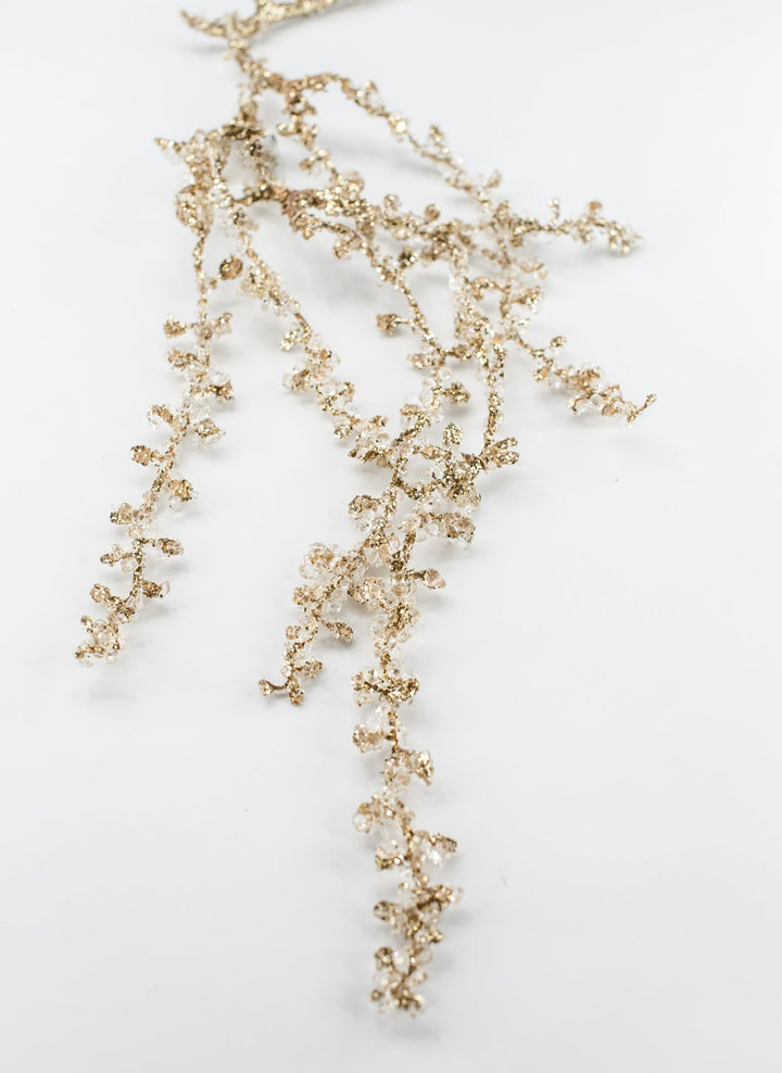 Gold Beaded Diamond Hanging Spray - 41" - Greenery MarketXAS882-GO