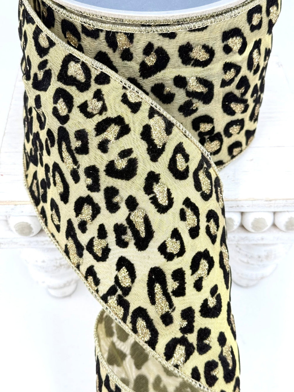 Gold Cheetah Farrisilk Wired Ribbon - 4" AS - IS - Greenery MarketRibbons & TrimRG652-50