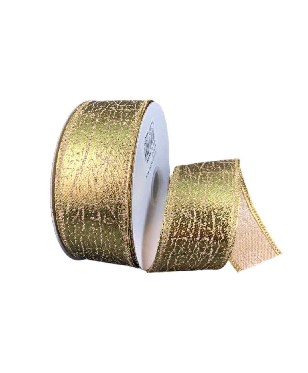 Gold crackle metallic wired ribbon 1.5” - Greenery Market75206 - 09 - 15