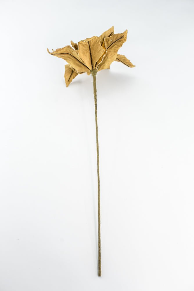 Gold Glamour Poinsettia Spray With Sequin 20" - Greenery MarketXF671GO