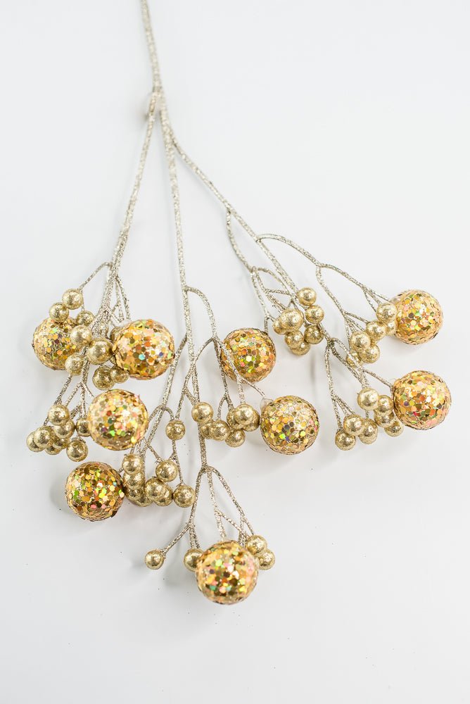 Gold Glitter Ball Spray - 23" - Greenery MarketXG1087GO