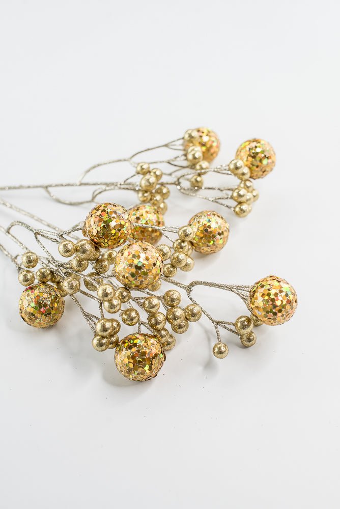 Gold Glitter Ball Spray - 23" - Greenery MarketXG1087GO