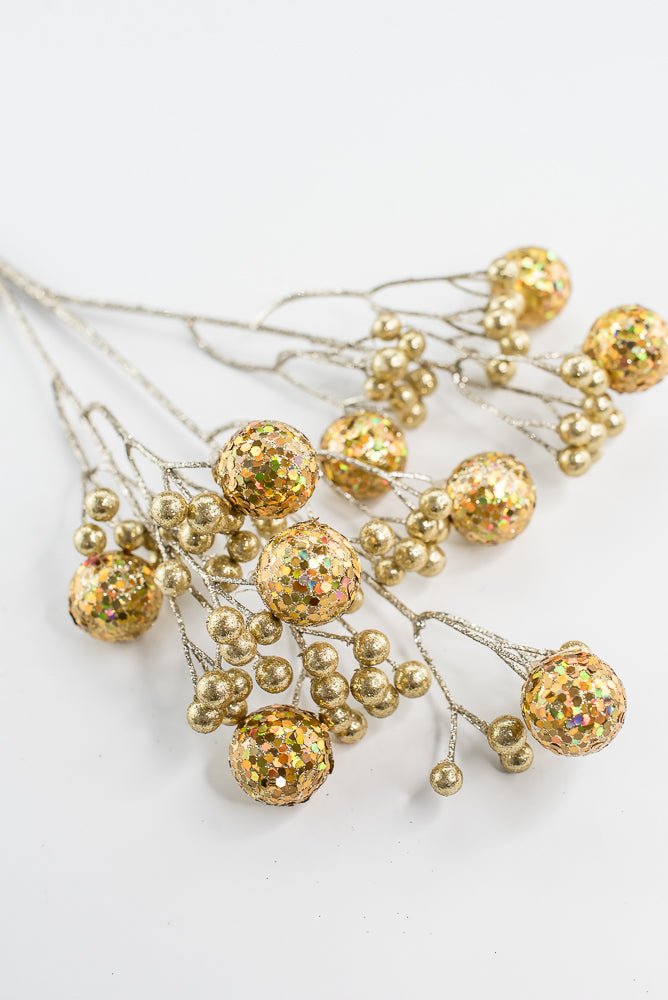 Gold Glitter Ball Spray - 23" - Greenery MarketXG1087GO