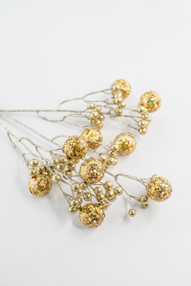 Gold Glitter Ball Spray - 23" - Greenery MarketXG1087GO