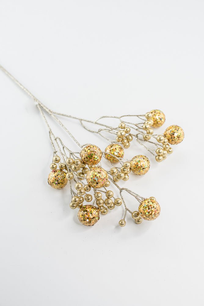 Gold Glitter Ball Spray - 23" - Greenery MarketXG1087GO