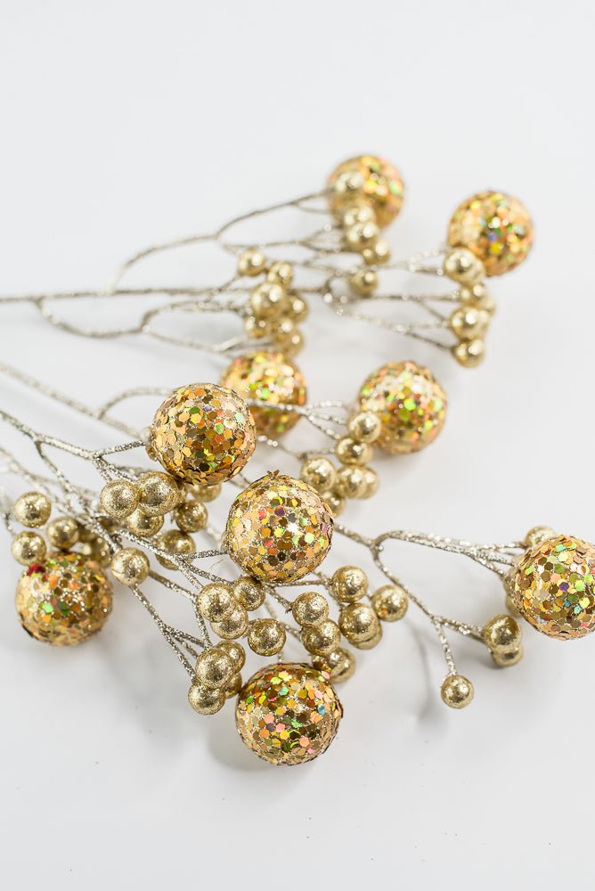 Gold Glitter Ball Spray - 23" - Greenery MarketXG1087GO