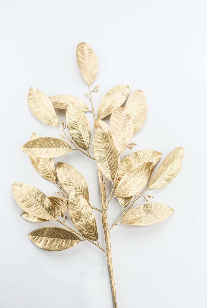 Gold Glitter Leaves Spray - Greenery Market86008GD