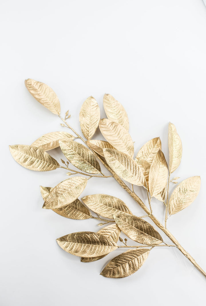 Gold Glitter Leaves Spray - Greenery Market86008GD