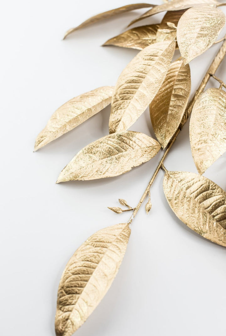 Gold Glitter Leaves Spray - Greenery Market86008GD