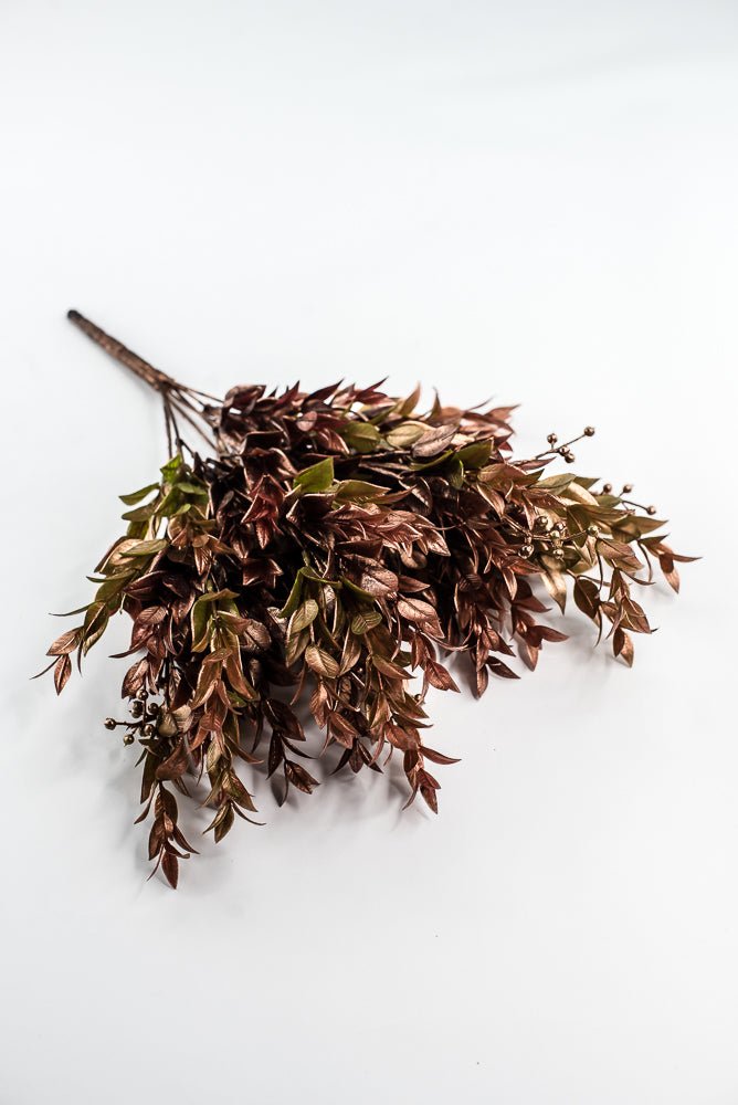 Gold, Green, & Brown Golden Washed Ruscus Bush - 18" - Greenery MarketFL7174GOGBRN