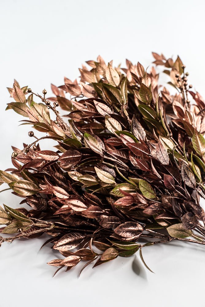 Gold, Green, & Brown Golden Washed Ruscus Bush - 18" - Greenery MarketFL7174GOGBRN