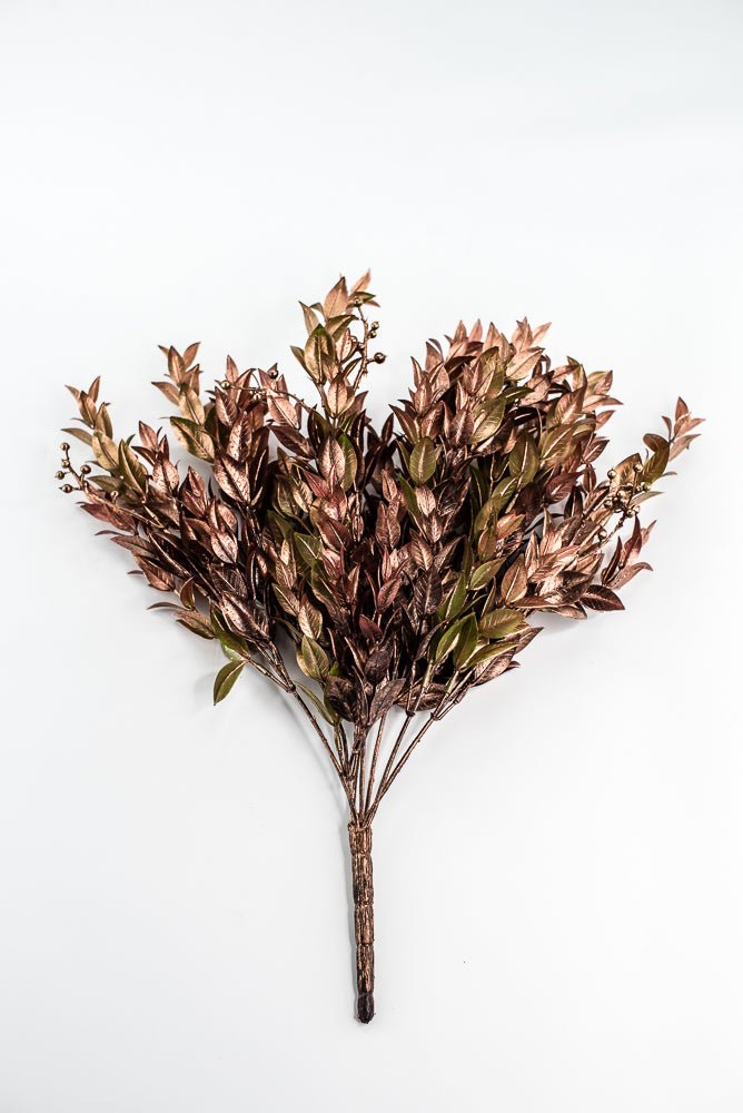 Gold, Green, & Brown Golden Washed Ruscus Bush - 18" - Greenery MarketFL7174GOGBRN