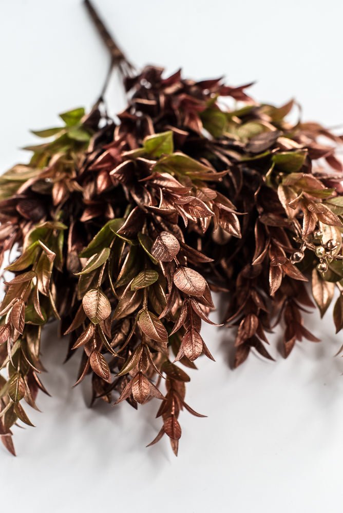 Gold, Green, & Brown Golden Washed Ruscus Bush - 18" - Greenery MarketFL7174GOGBRN