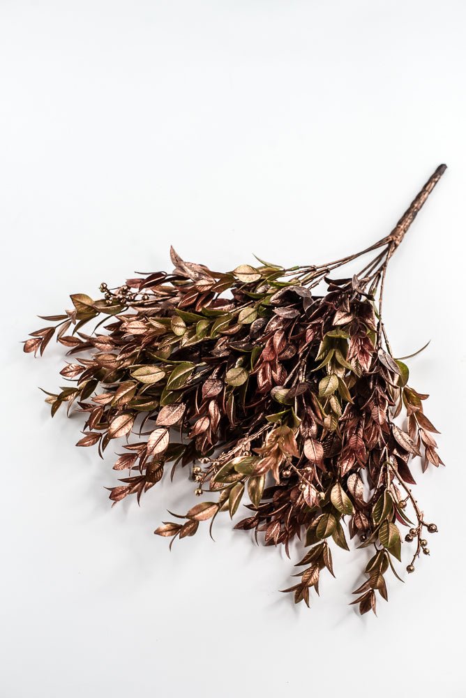 Gold, Green, & Brown Golden Washed Ruscus Bush - 18" - Greenery MarketFL7174GOGBRN