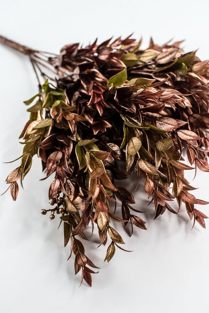 Gold, Green, & Brown Golden Washed Ruscus Bush - 18" - Greenery MarketFL7174GOGBRN