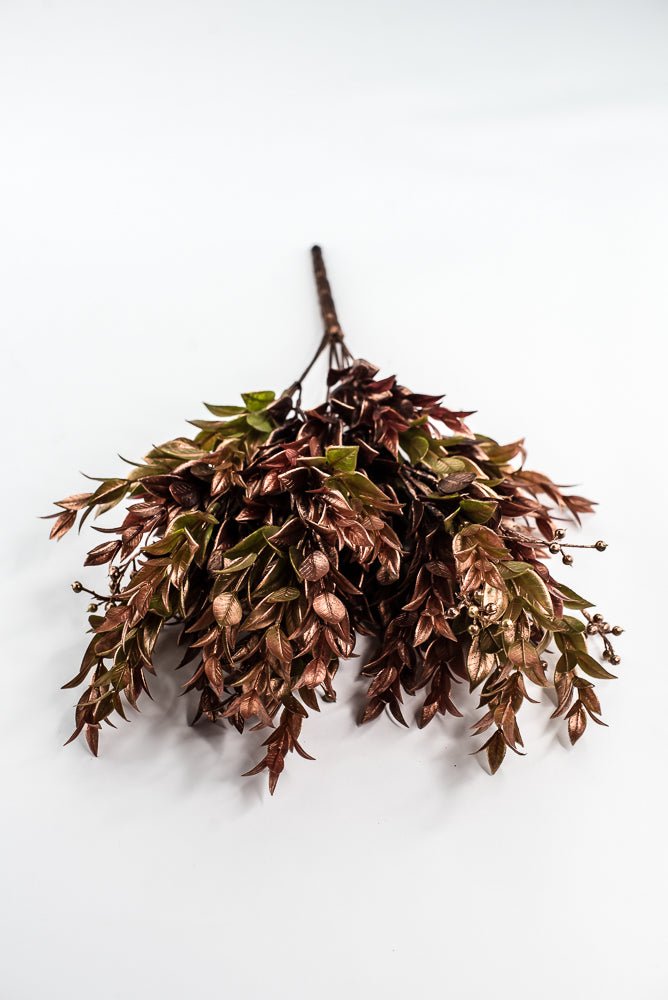 Gold, Green, & Brown Golden Washed Ruscus Bush - 18" - Greenery MarketFL7174GOGBRN
