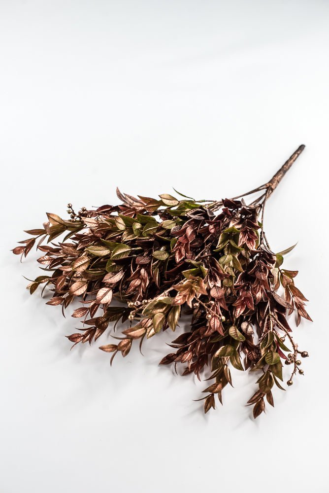 Gold, Green, & Brown Golden Washed Ruscus Bush - 18" - Greenery MarketFL7174GOGBRN