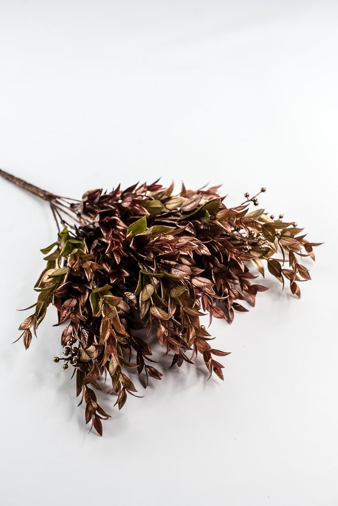 Gold, Green, & Brown Golden Washed Ruscus Bush - 18" - Greenery MarketFL7174GOGBRN