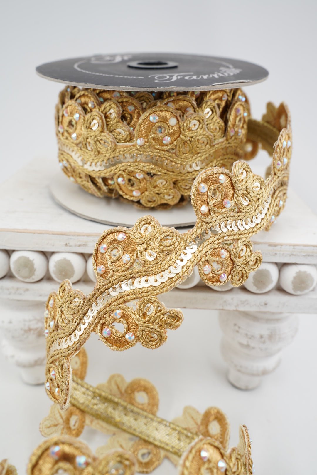 Gold Magic Scroll Farrisilk Wired Ribbon - 2" - Greenery MarketRK804-50