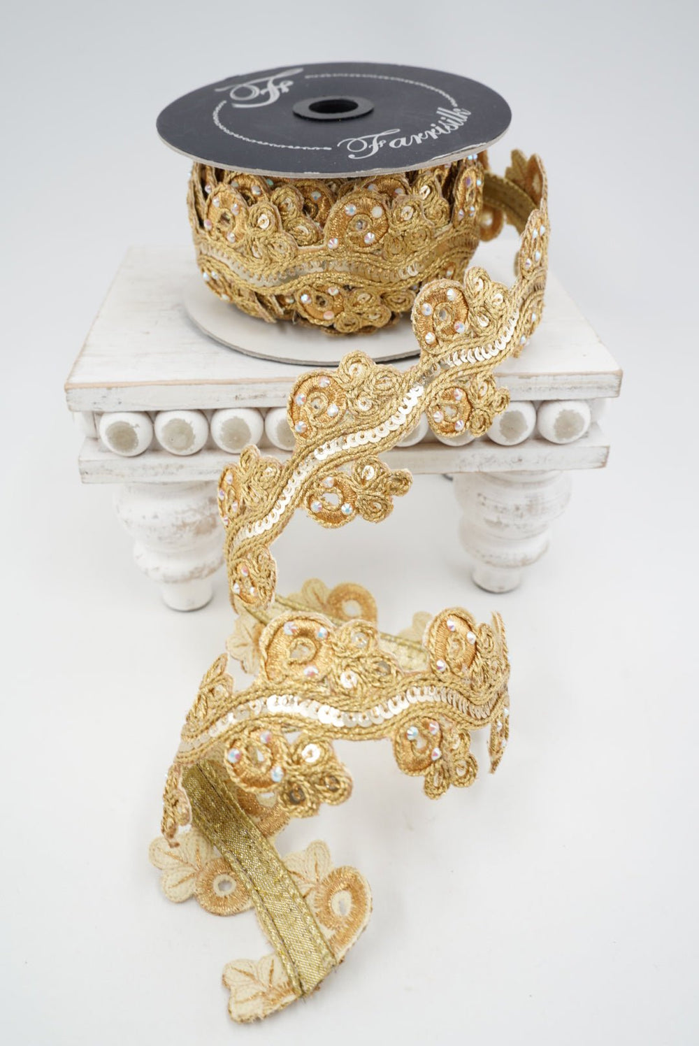Gold Magic Scroll Farrisilk Wired Ribbon - 2" - Greenery MarketRK804-50