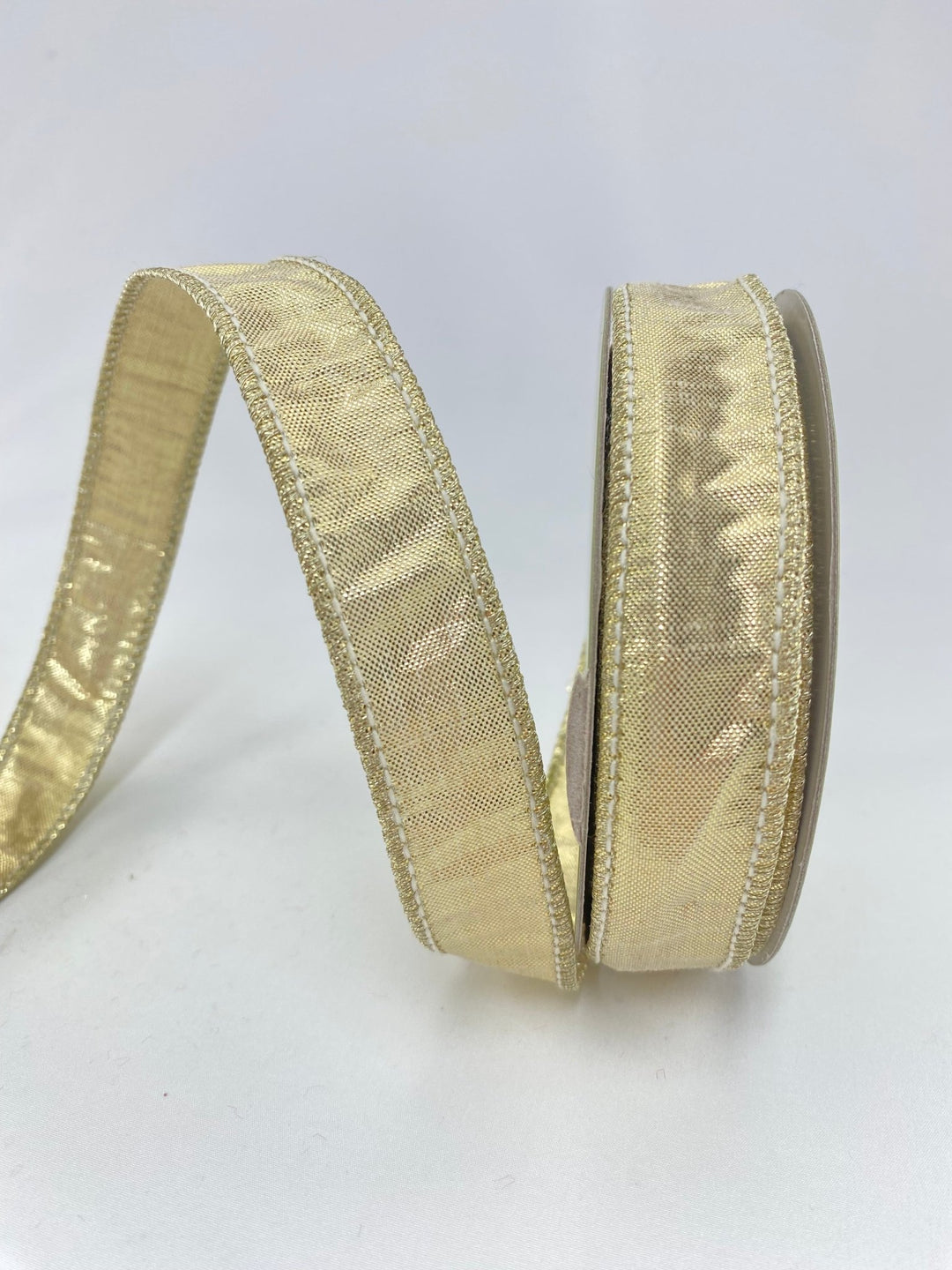 Gold Metallic Dupion Wired Ribbon - 1" - Greenery MarketRM0825-GO