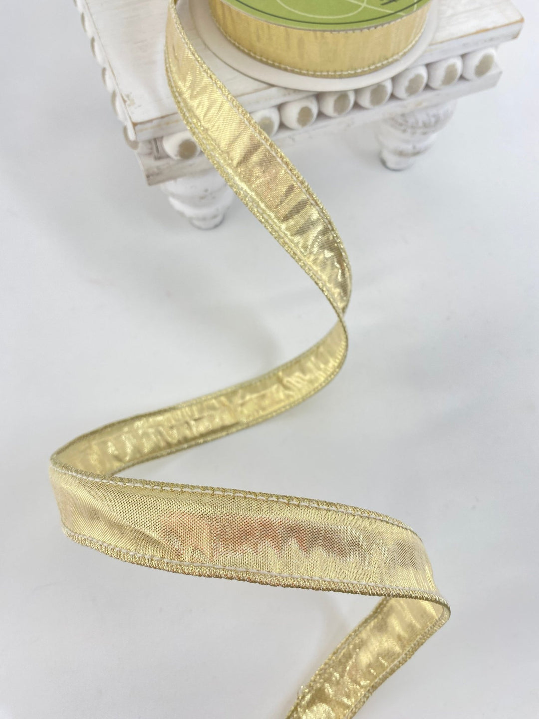 Gold Metallic Dupion Wired Ribbon - 1" - Greenery MarketRM0825-GO