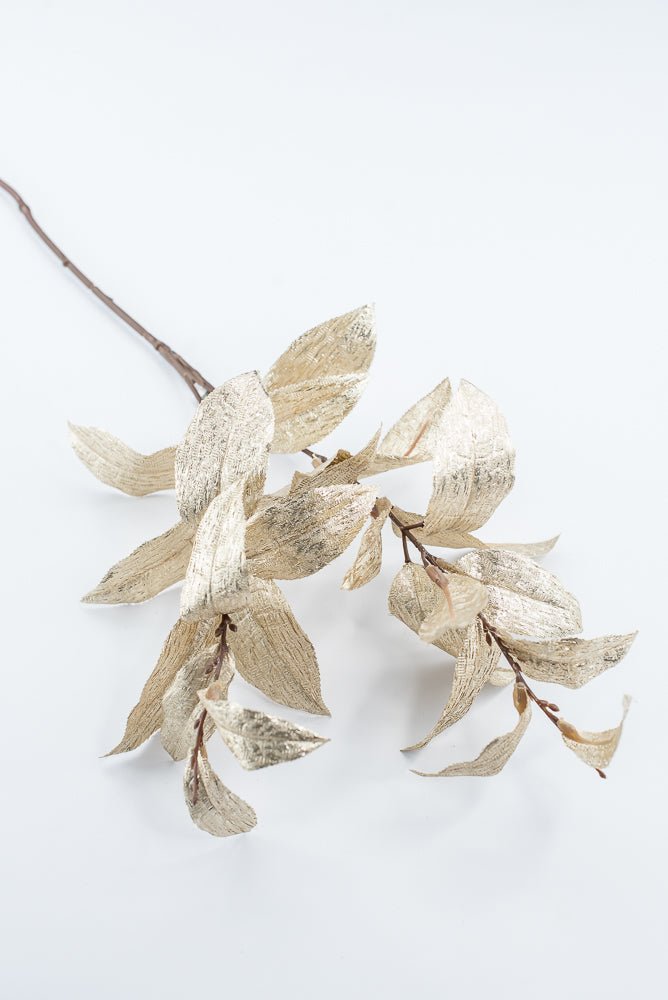 Gold Metallic Osmanthus Fragrans Leaf Spray - 29" - Greenery MarketXFS366-GO