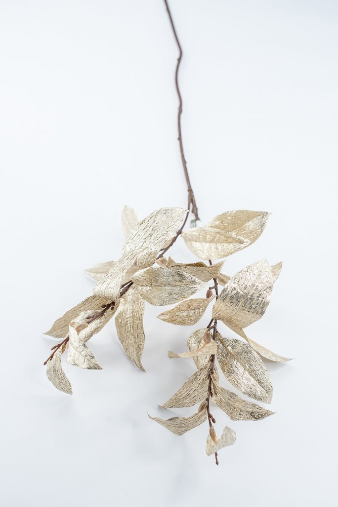 Gold Metallic Osmanthus Fragrans Leaf Spray - 29" - Greenery MarketXFS366-GO