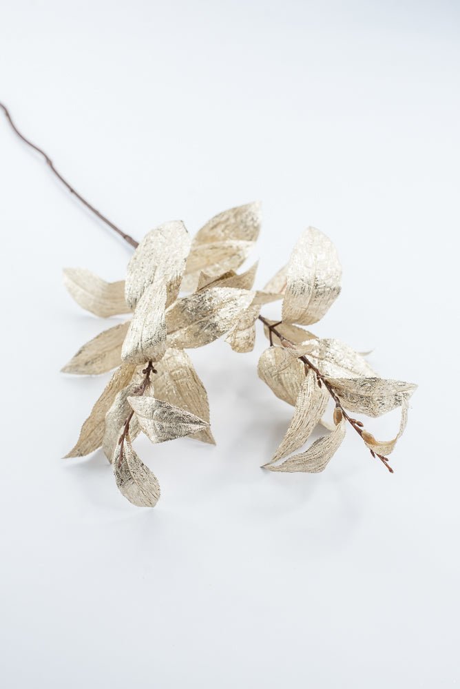 Gold Metallic Osmanthus Fragrans Leaf Spray - 29" - Greenery MarketXFS366-GO