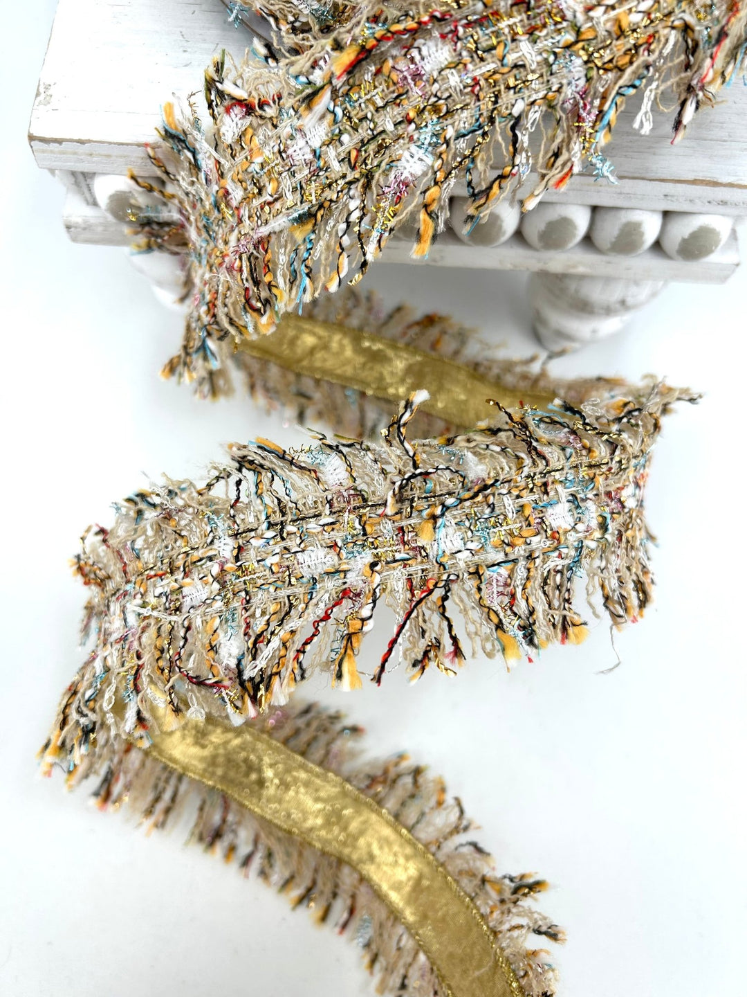 Gold Multi Wired Tweed Wired Ribbon - 2.5" - Greenery MarketWired Ribbon208231