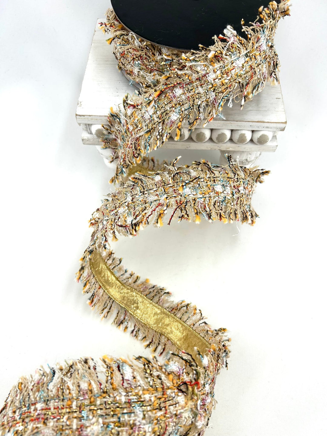 Gold Multi Wired Tweed Wired Ribbon - 2.5" - Greenery MarketWired Ribbon208231