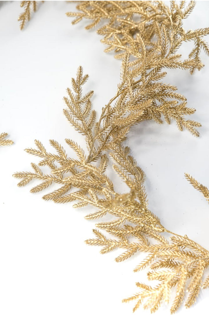 Gold Norfolk pine garland - Greenery MarketArtificial Flora84364