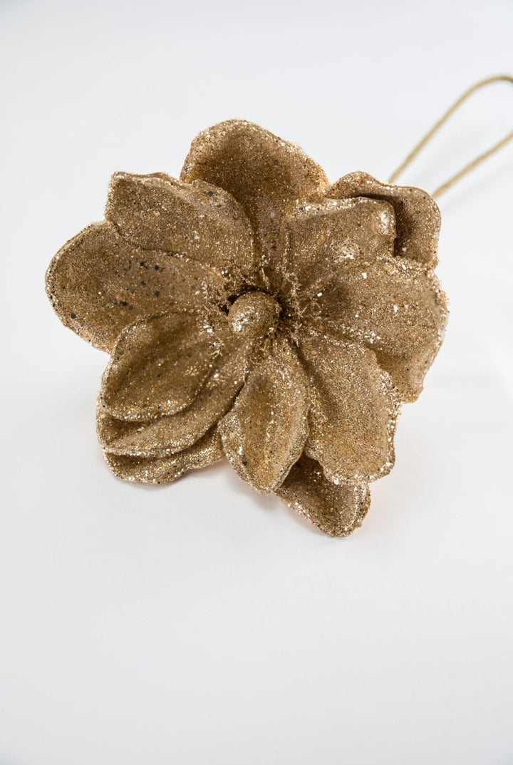 Gold sequin and beaded magnolia stem - Greenery MarketMTX68897 gold