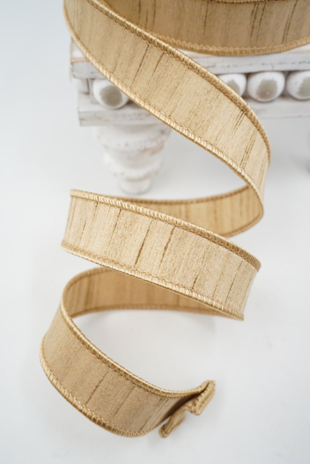 Gold Shimmering Silk Farrisilk Wired Ribbon - 1" - Greenery MarketRK879-50