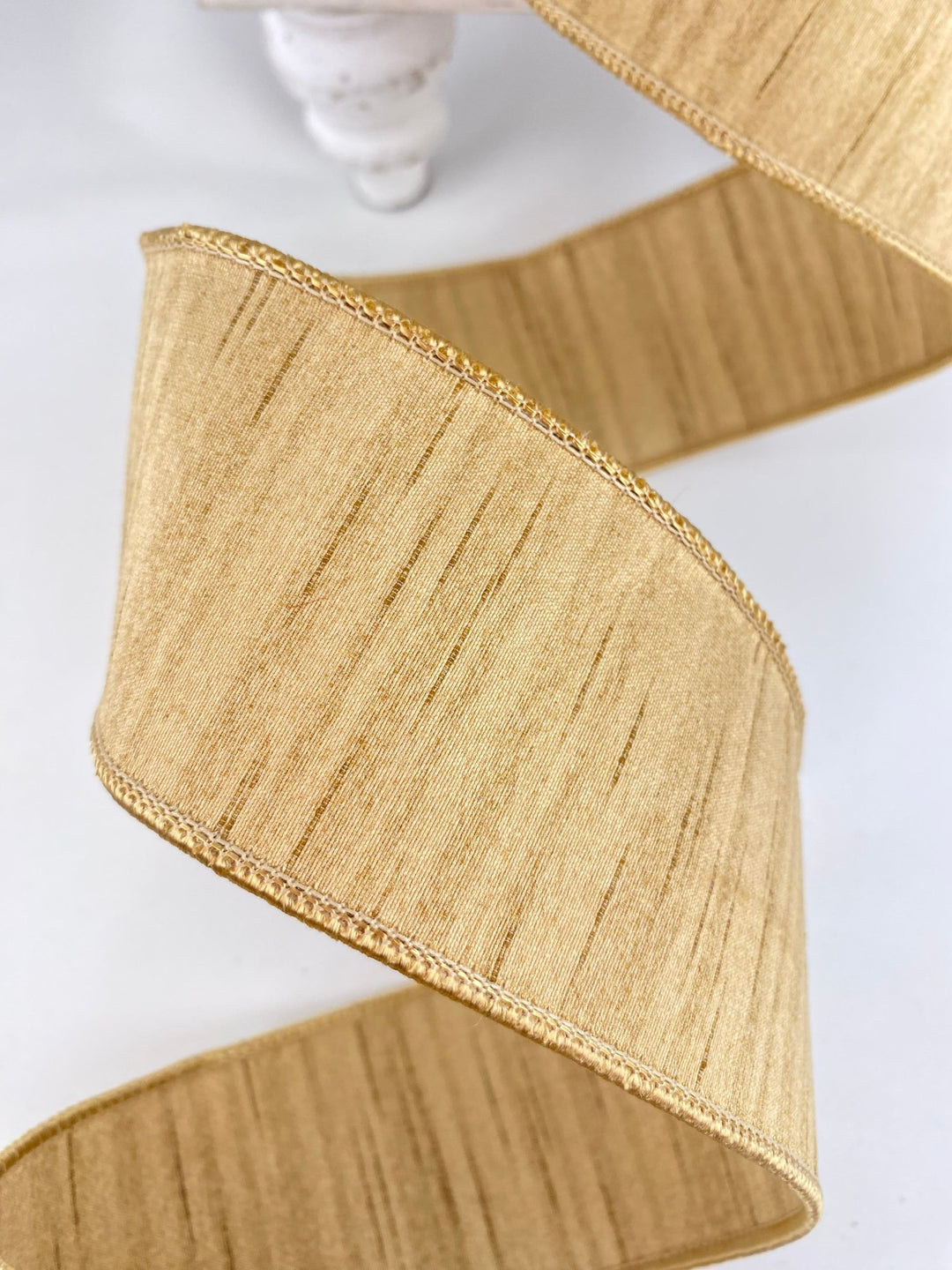 Gold Shimmering Silk Farrisilk Wired Ribbon - 2.5" - Greenery MarketRK880 - 50