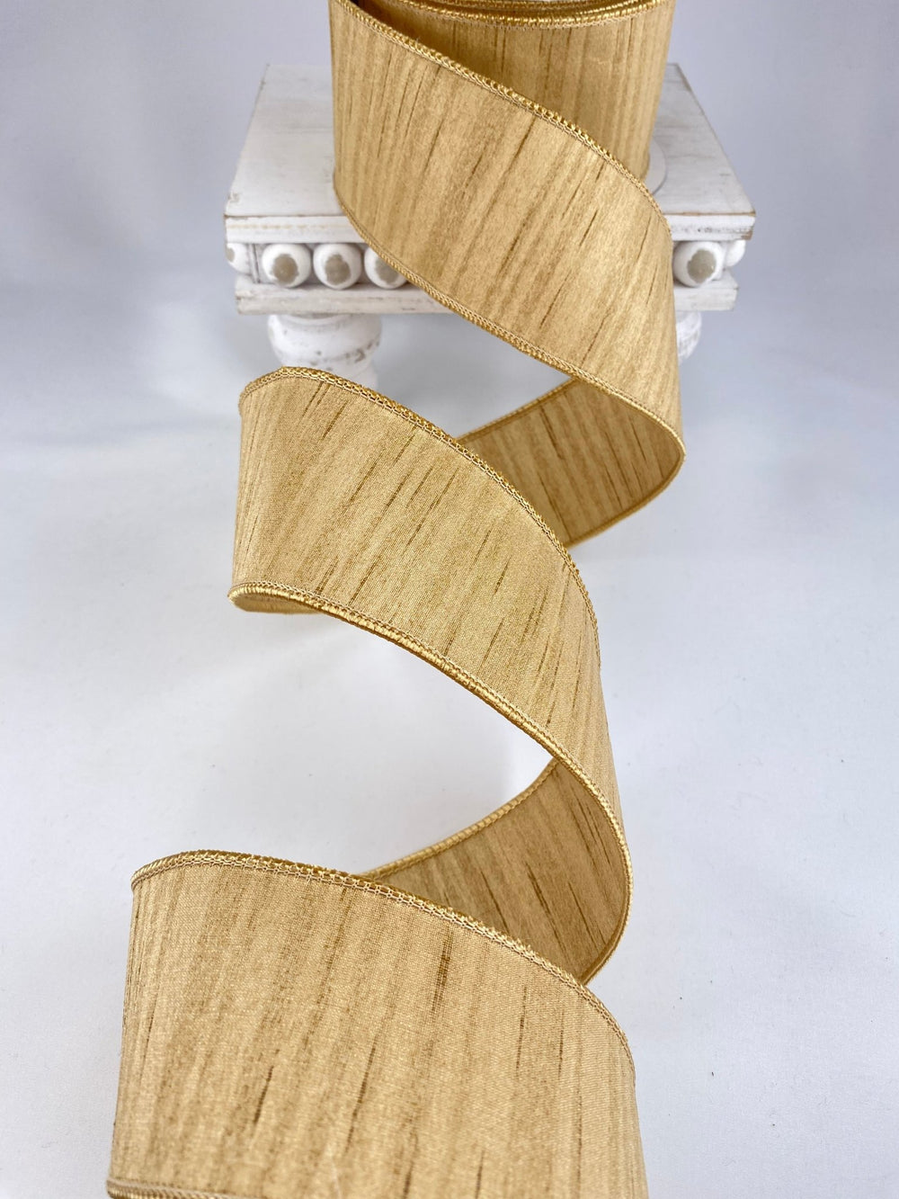 Gold Shimmering Silk Farrisilk Wired Ribbon - 2.5" - Greenery MarketRK880 - 50