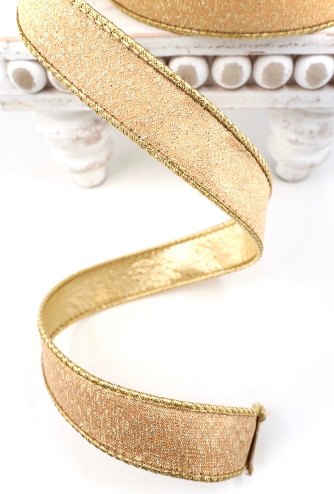 Gold Stardust Farrisilk Wired Ribbon - 1" - Greenery MarketRK800-50