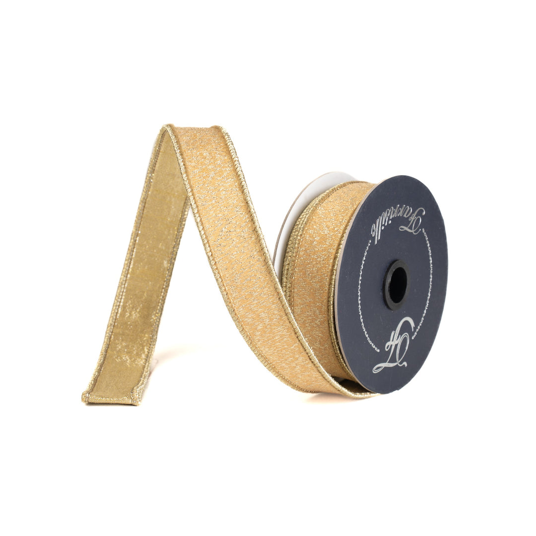 Gold Stardust Farrisilk Wired Ribbon - 1" - Greenery MarketRK800-50