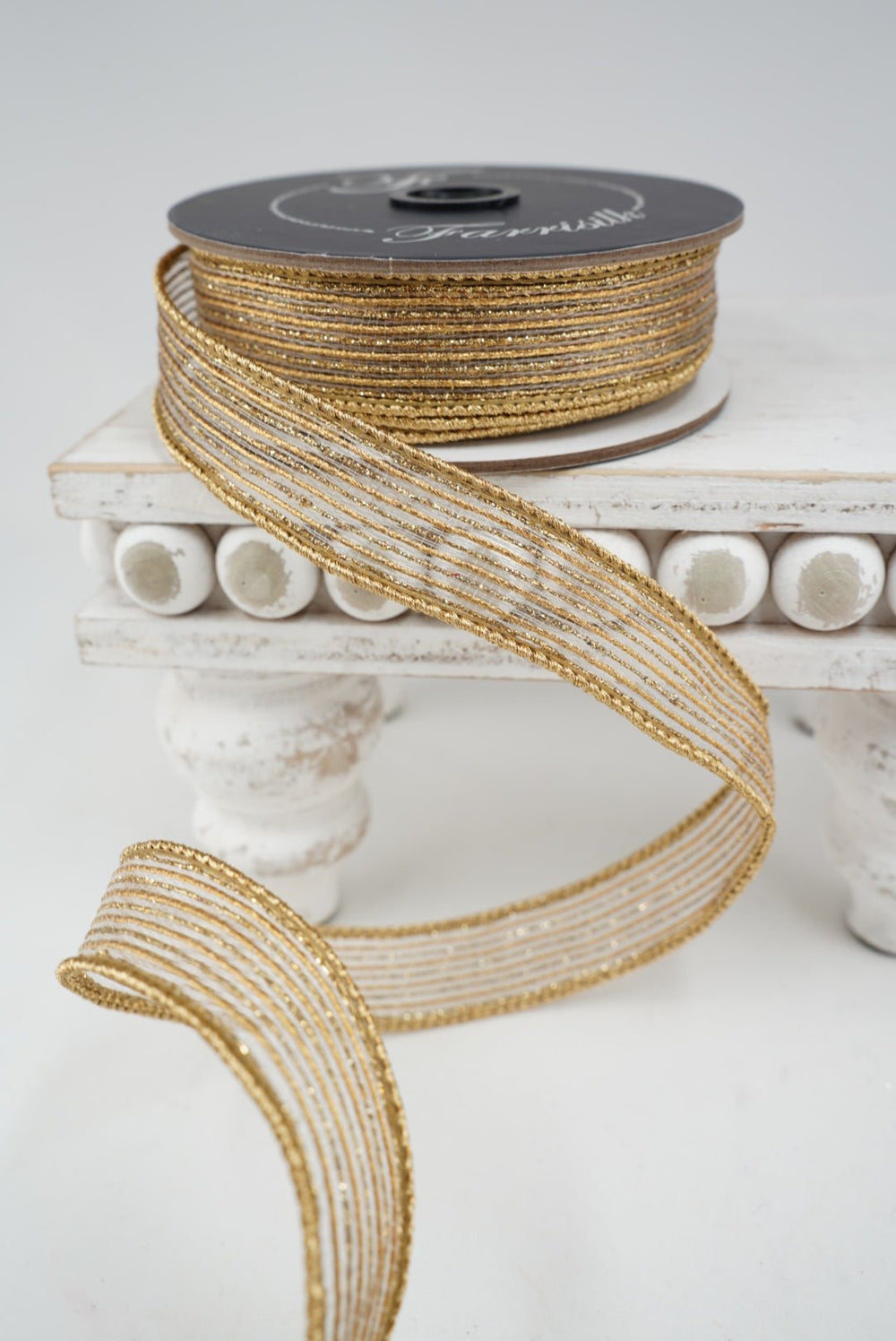 Gold Tinsel 1” Farrisilk Wired Ribbon - Greenery MarketRibbons & TrimRK345-50