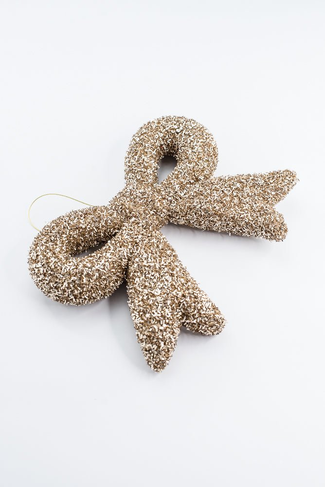 Gold Tinsel Ornament Bow - 10" - Greenery MarketOrnaments87007GD