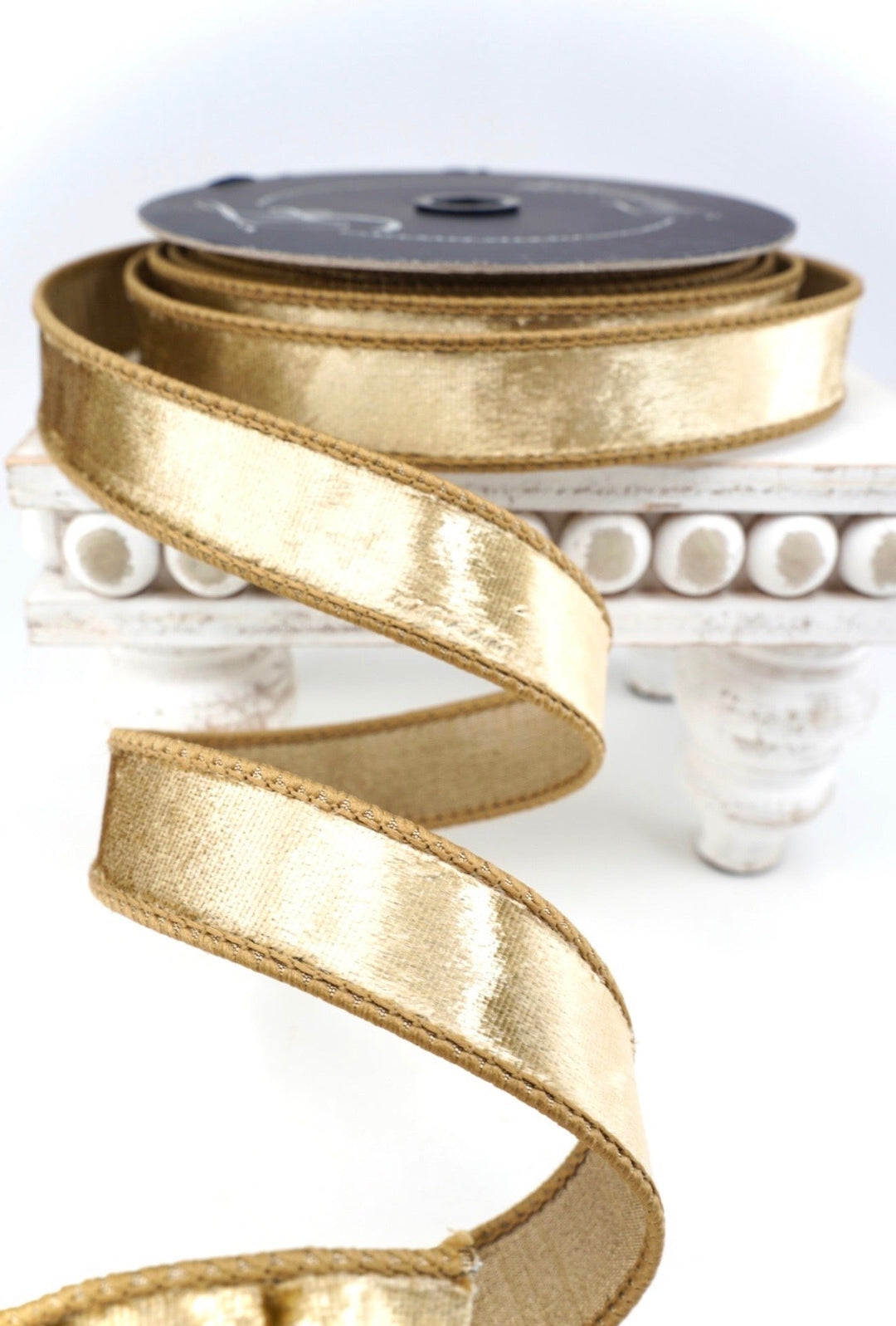 Gold Velvet Farrisilk Wired Ribbon - 1" - Greenery MarketRG008-50