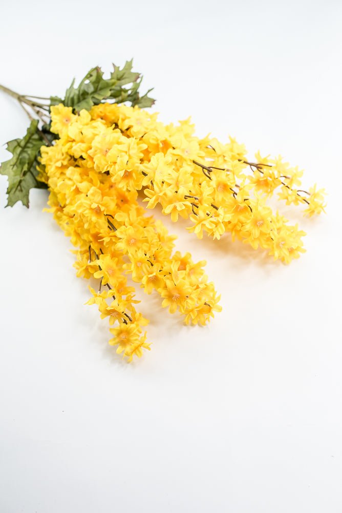 Golden Yellow delphiniums artificial flower bush - Greenery MarketArtificial Flora85332 - GOLD