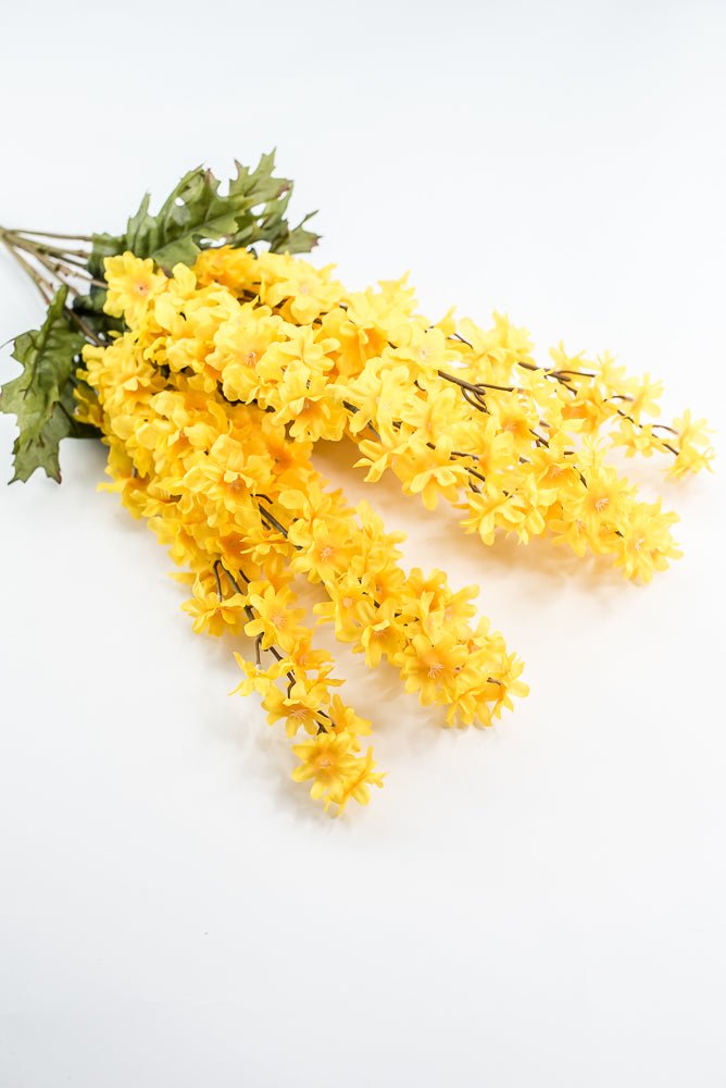 Golden Yellow delphiniums artificial flower bush - Greenery MarketArtificial Flora85332 - GOLD