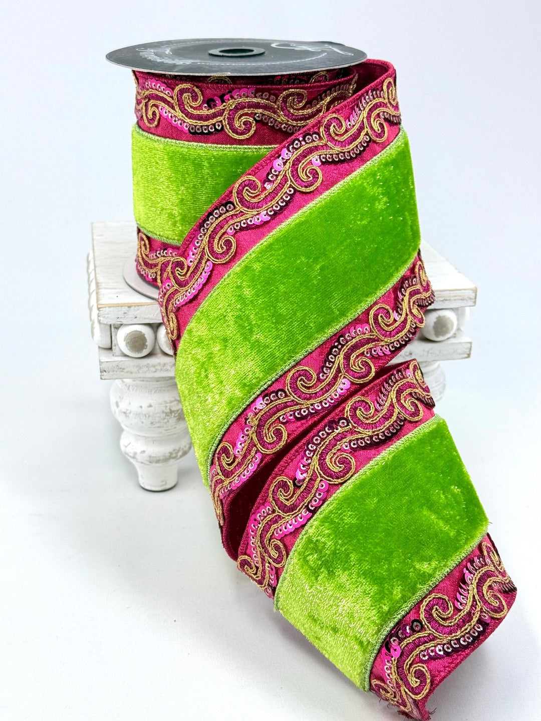 Grand Tapestry Farrisilk wired ribbon AS IS - 4” - Greenery Marketwired ribbonRK692-32