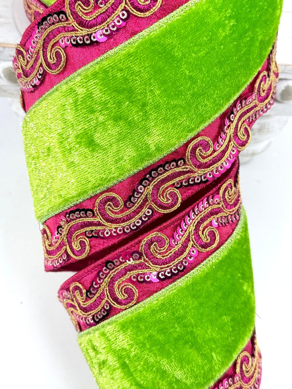 Grand Tapestry Farrisilk wired ribbon AS IS - 4” - Greenery Marketwired ribbonRK692-32