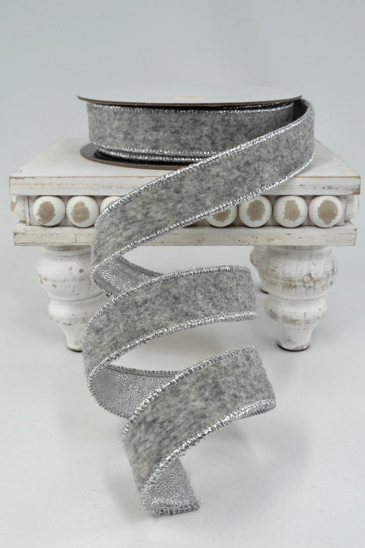 Gray & Silver Ribbon - 1" - Greenery MarketRW0058-GY/SI