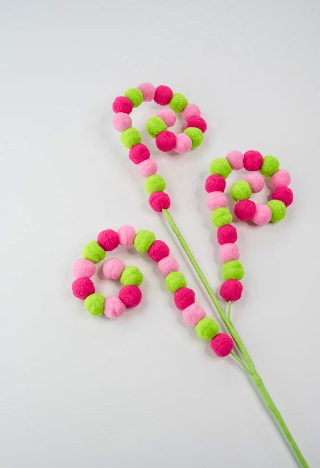 Green and pink brights curly ball spray - Greenery MarketPicksGM2121PKGN