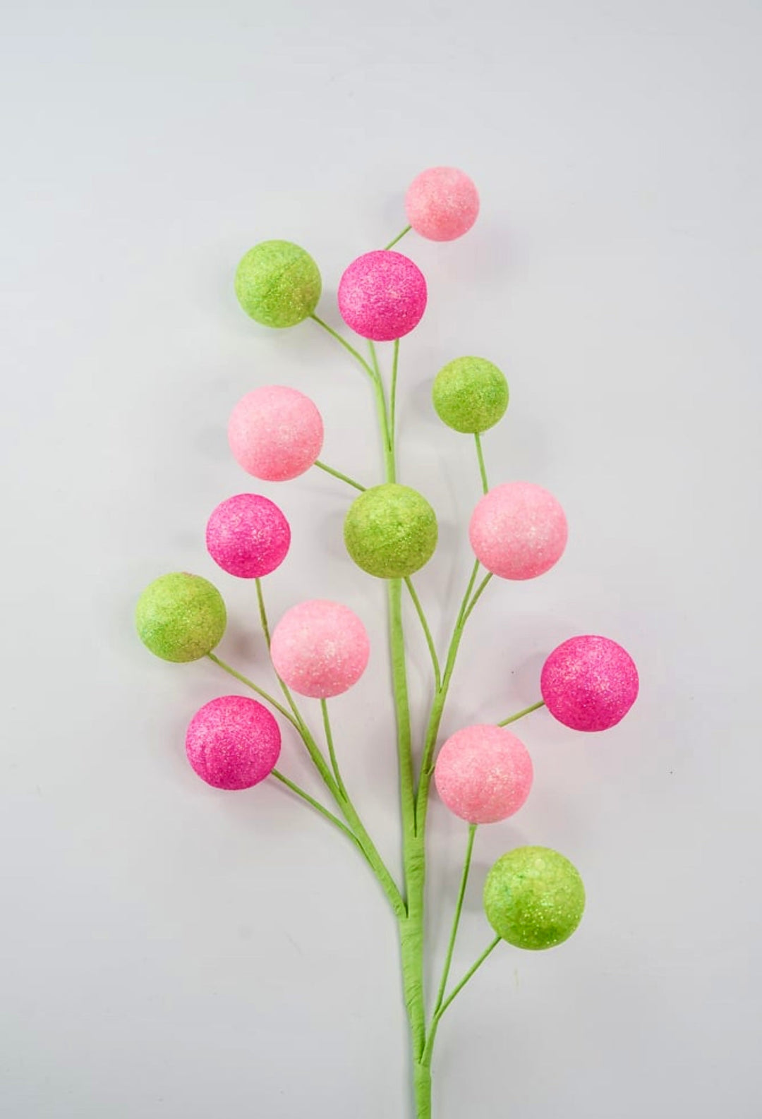 Green and pink brights shimmered ball spray - Greenery MarketPicksGM2117PKGN