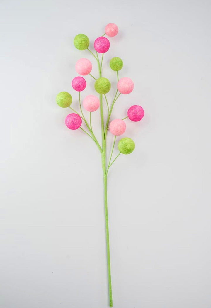 Green and pink brights shimmered ball spray - Greenery MarketPicksGM2117PKGN