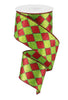 Green and red harlequin wired ribbon - 2.5" - Greenery MarketWired ribbonRG016192W